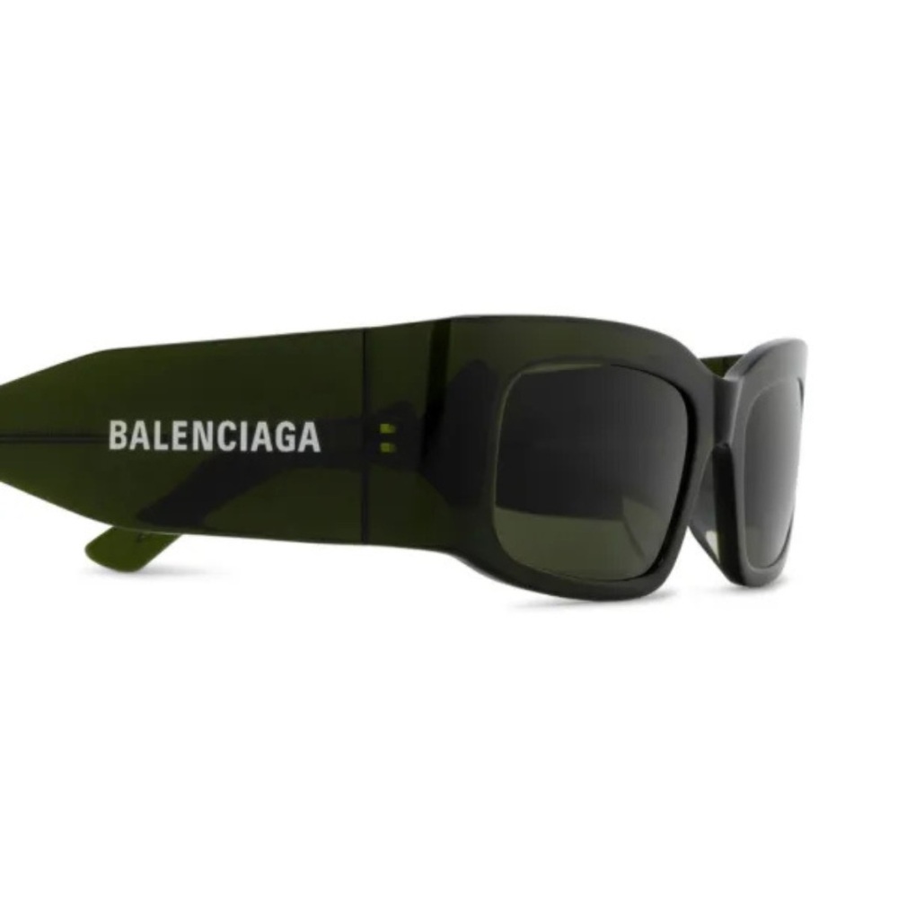 NWT Balenciaga BB0328S Sunglasses | Dark Green Recycled Acetate | Made in France - Picture 3 of 4